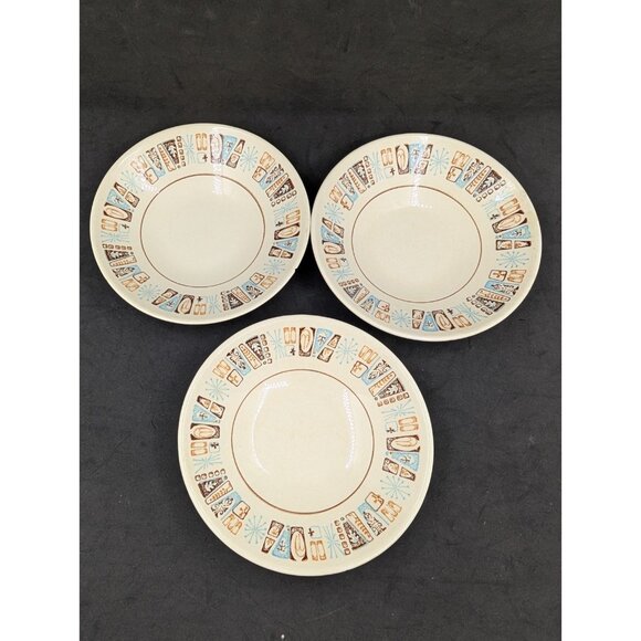 Vtg 3 Taylor Smith Moderne Fruit Dessert Bowl MCM Vintage Atomic 1960s 5.6" READ - Picture 3 of 8